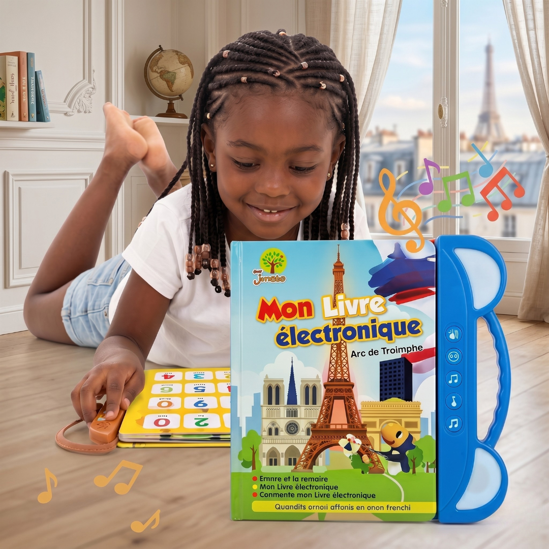 Livre Éducatif Bilingue Interactif (+180 Mots) - Apprentissage Français/Anglais - 12 Pages Thématiques - Jouet Éveil 3 ans+