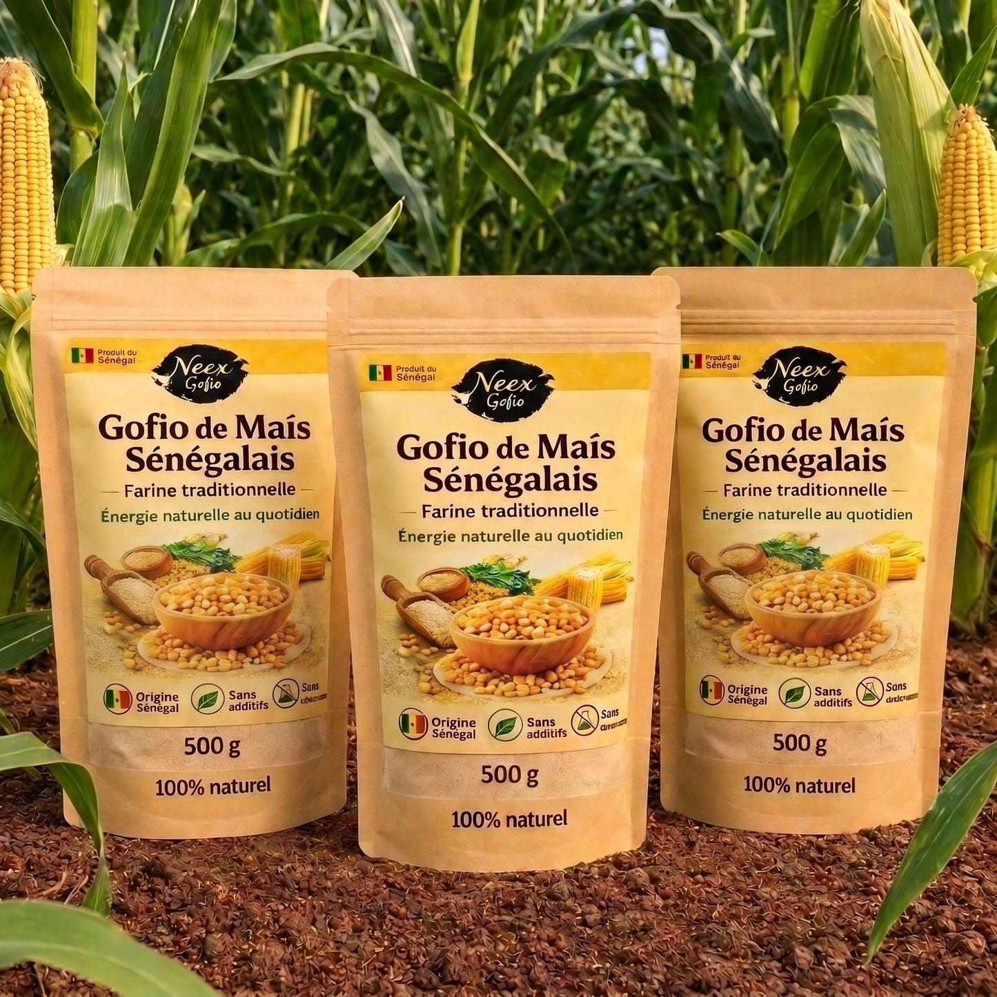 Pack de 3 Céréales de maïs 100% Naturelle - Zéro Sucre Ajouté, riches en nutriments, pour une bonne digestion chez l'enfant et l'adulte.